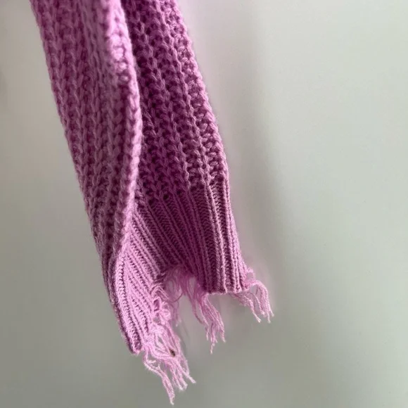 NO COMMENT DISTRESSED PURPLE V-NECK SWEATER LARGE NEW - Picture 2 of 5